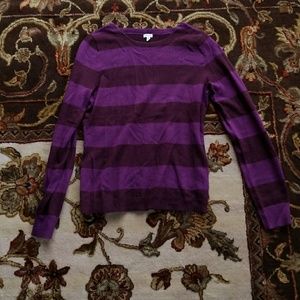 JCrew purple striped sweater